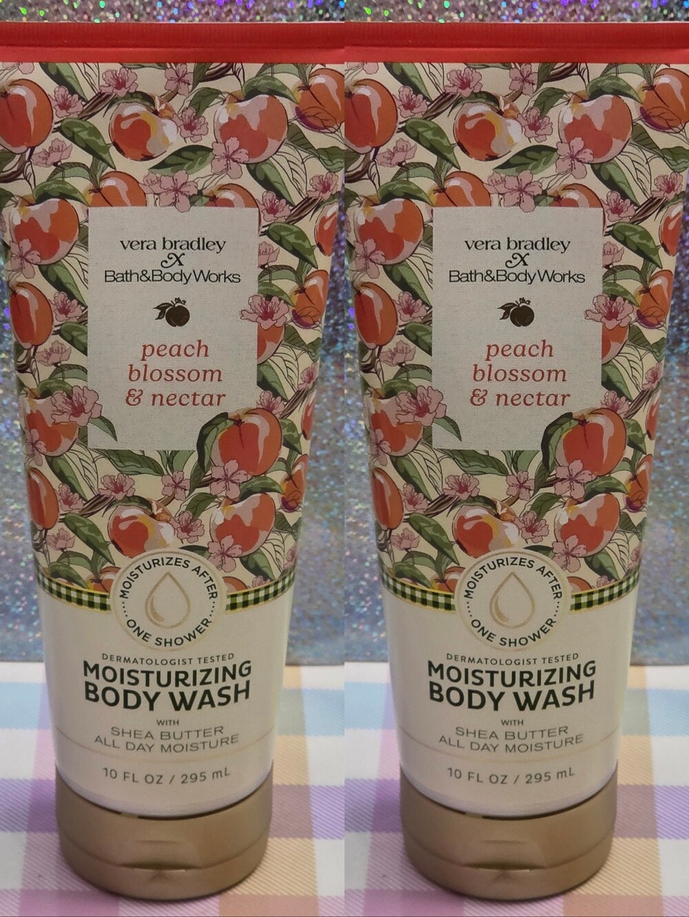 Bath Body Works Vera Bradley Peach Blossom & Nectar Moisturizing Body Wash Set